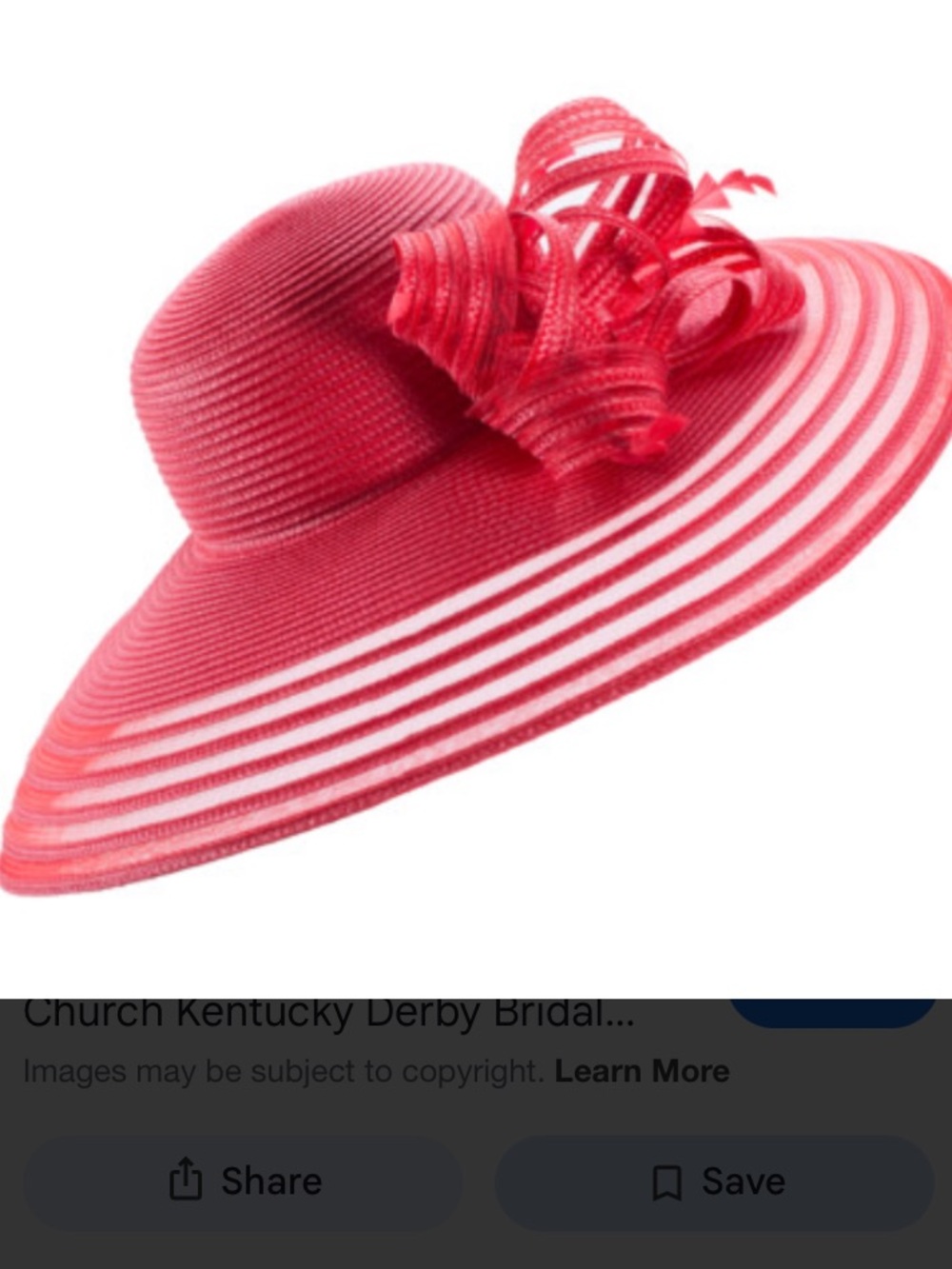 New Elegant Red Wide-Brim Fascinator Hat With Removable Bow